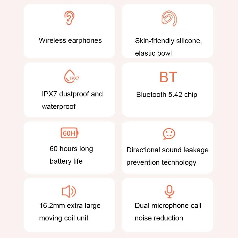 Wireless Dual-mic Bluetooth Earphones with Noise Reduction and Led Display - White