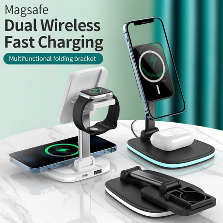 15W Multifunctional Desktop Wireless Charger - White