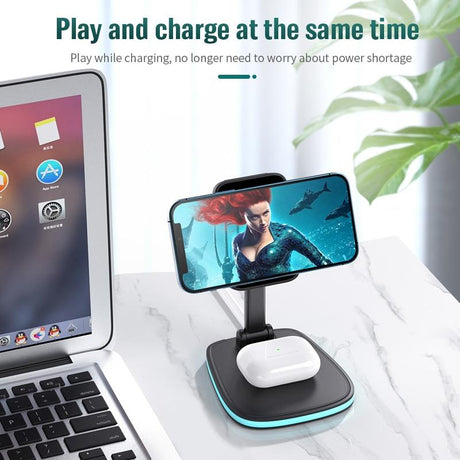 15W Multifunctional Desktop Wireless Charger - White