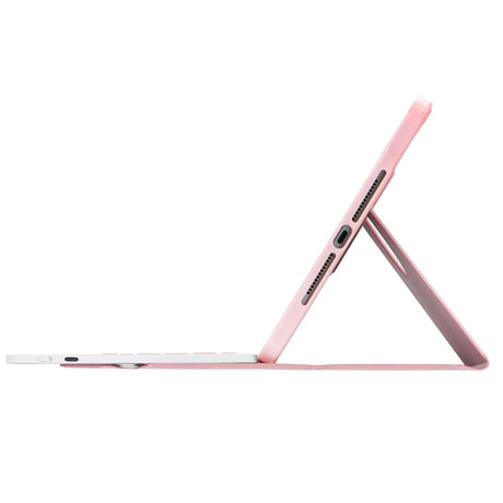 360 Rotation Bluetooth Keyboard Leather Case For Ipad 10.9 2022 - Transparent Acrylic With Touch Control - Pink