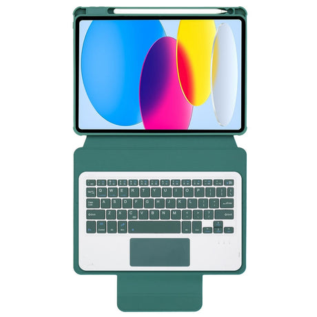 360 Rotation Bluetooth Keyboard Leather Case For Ipad 10.9 2022 - Transparent Acrylic With Touch Control - Pink