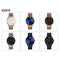 Women Metal Mesh Quartz Watch with Non-scale Dial - Rose Gold Blue Surface