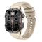 1.96 Inch Colour Screen Smart Watch Silicone Strap Support Bluetooth Call - Khaki