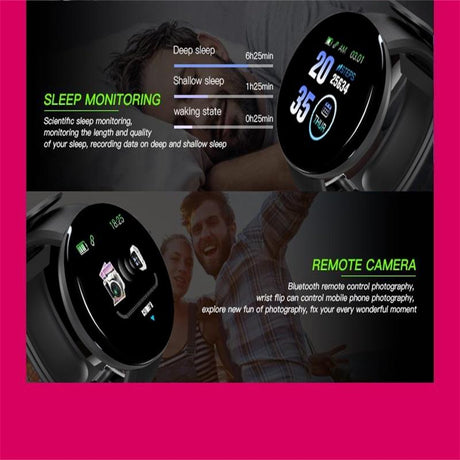Smart Watch With Call Reminder And Health Monitoring - Waterproof - Black