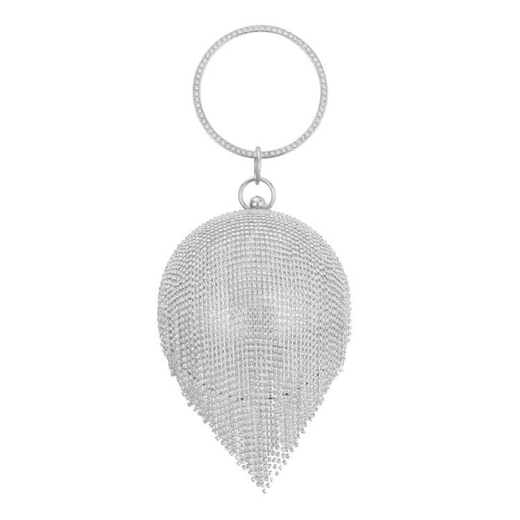 Crystal Tassel Clutch For Weddings And Parties - Gold Crystal Bag