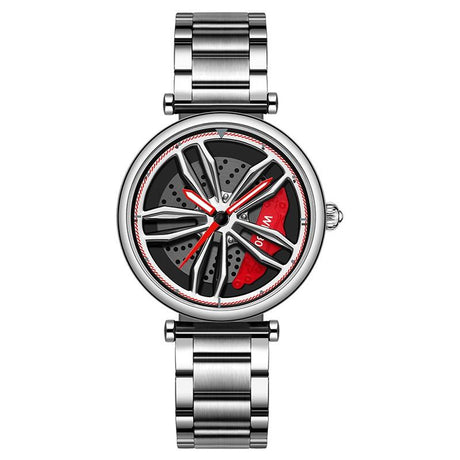 Stylish Steel Band Quartz Watch for Couples - Black Green