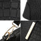 Vintage 2-In-1 Messenger Bag With Crocodile Pattern And Leather Wallet - Dark Blue