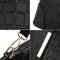 Vintage 2-In-1 Messenger Bag With Crocodile Pattern And Leather Wallet - Dark Blue