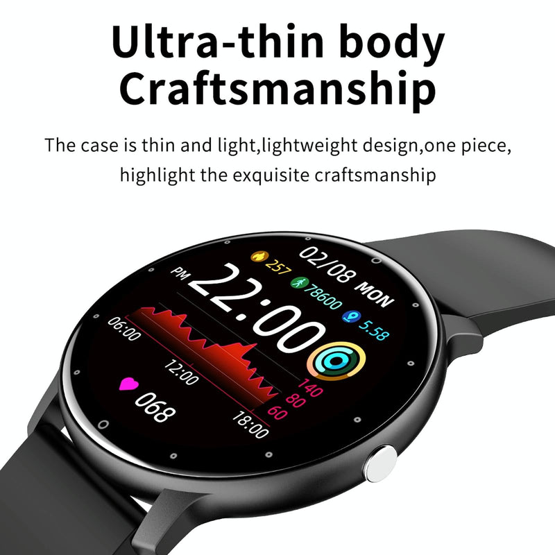1.28 Inch Touch Screen Ip67 Waterproof Smart Watch Support Blood Pressure Monitoring / Sleep Monitoring / Heart Rate Monitoring - Blue
