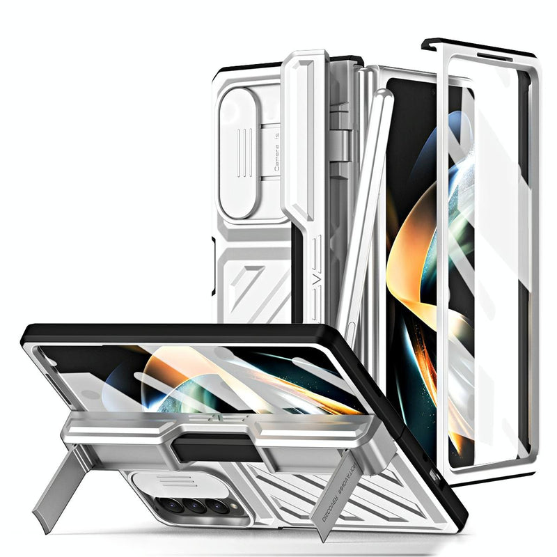 For Samsung Galaxy Z Fold4 5G Shockproof Tpu Pc Case With Pen - Gold