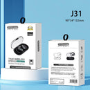 Wireless Stereo Earphones with Charging Case - Hanging Ear Design - White