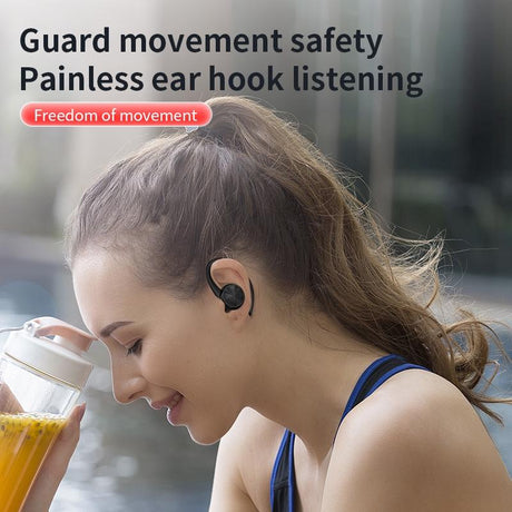 Wireless Earphones with Digital Display and Charging Case - White