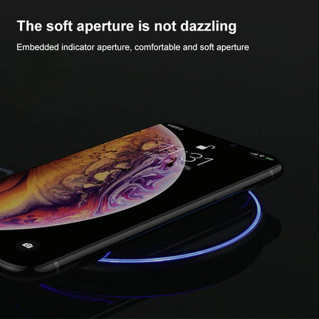 15W Round Acrylic Mirror Wireless Charger - Silver