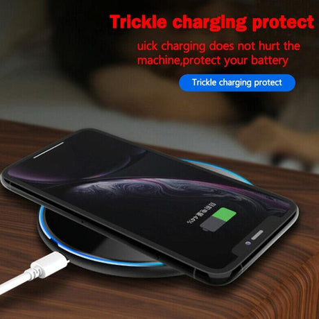 15W Round Acrylic Mirror Wireless Charger - Silver