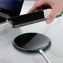 15W Round Acrylic Mirror Wireless Charger - Silver
