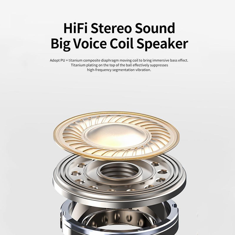 Led Bluetooth Earphones with Noise Reduction and Power Bank Function - Blue