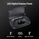 Led Bluetooth Earphones with Noise Reduction and Power Bank Function - Blue