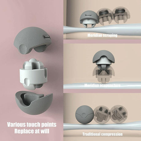 3-In-1 Fitness Yoga Massage Ball Cervical Meridian Massager - Purple