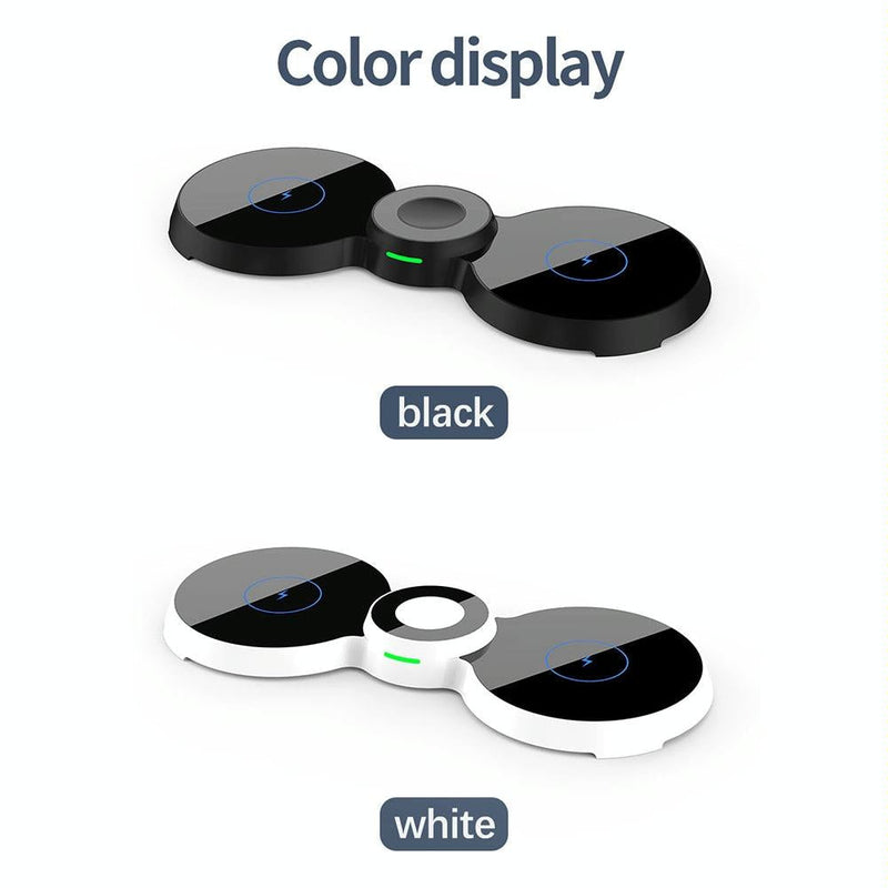 15W 3 In 1 Magnetic Wireless Charger For Phones Watch & Airpods - White