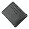 Lychee Pattern Mini Card Holder Multi Card Slots Ultra Thin Coin Purse - Black