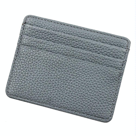Lychee Pattern Mini Card Holder Multi Card Slots Ultra Thin Coin Purse - Black