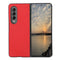 Fold 4 Cross Texture Pu Leather Case - Red