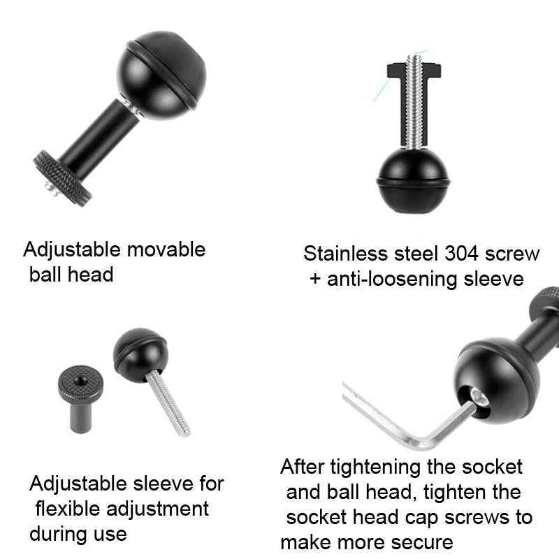 Adjustable Ball Head Adapter For Underwater Photography Lights