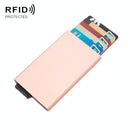 Automatic Eject Rfid Blocking Aluminum Card Wallet - Black