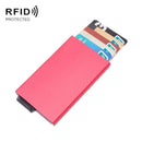 Automatic Eject Rfid Blocking Aluminum Card Wallet - Black