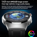 1.43 Inch Amoled Ip67 Smart Call Watch Support Ecg / Body Temperature / Blood Glucose Monitoring - Silver