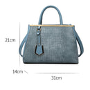 Patchwork Stone Pattern Handbag - Shoulder / Crossbody - Blue