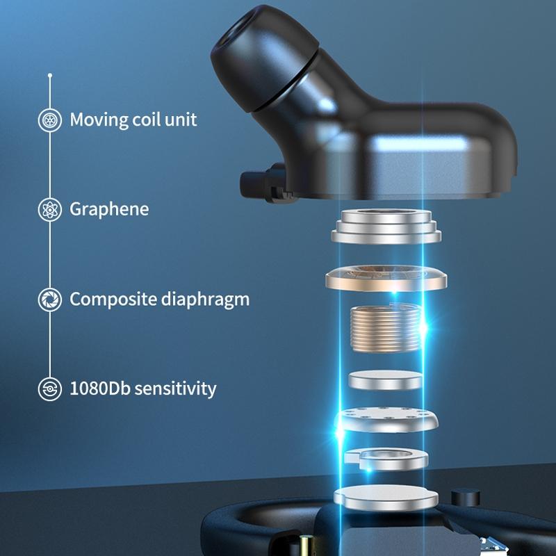 Wireless Bluetooth Earphones with Charging Case - F8 - Blue Single Ear