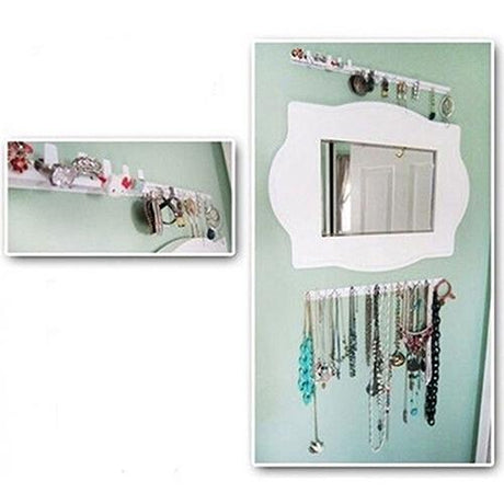 9 Piece White Adhesive Wall Jewelry Hooks