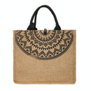 Simple Linen Tote Bag With Large Capacity - Style Print - Semicircle