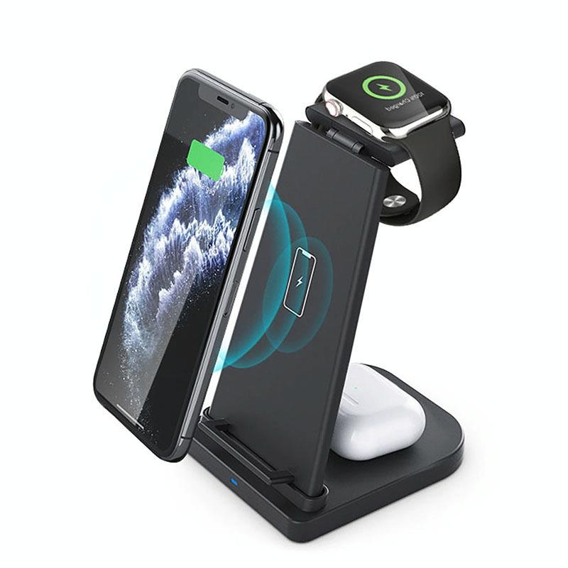 3 In 1 Portable Wireless Charger Detachable - Black