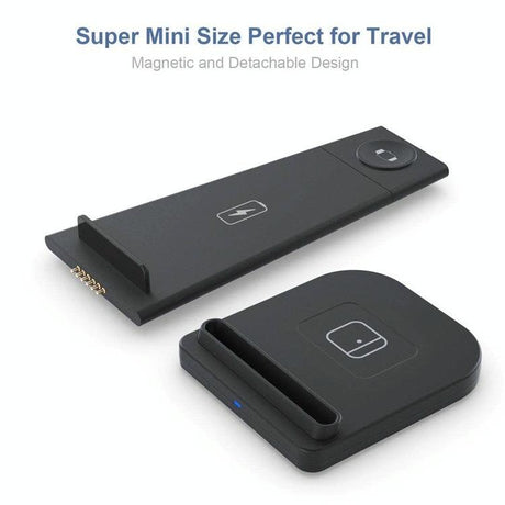3 In 1 Portable Wireless Charger Detachable - Black