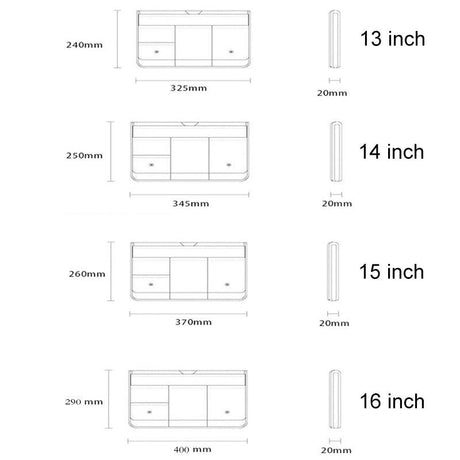 13 Inch Multi-layer Laptop Sleeve - Waterproof & Shock-absorbing Storage Bag - White - 13 Inch