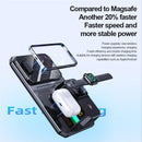 5 In 1 Magnetic Wireless Charger Stand With Clock & Speaker - White