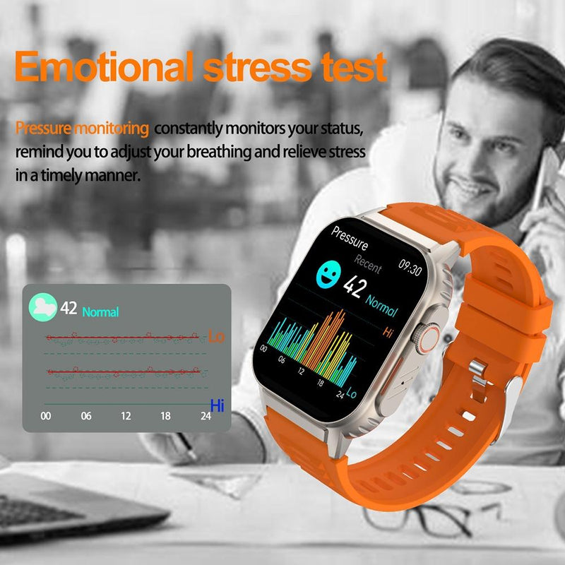2.01 Inch Waterproof Smart Watch With Bluetooth Call & Health Tracking - Black