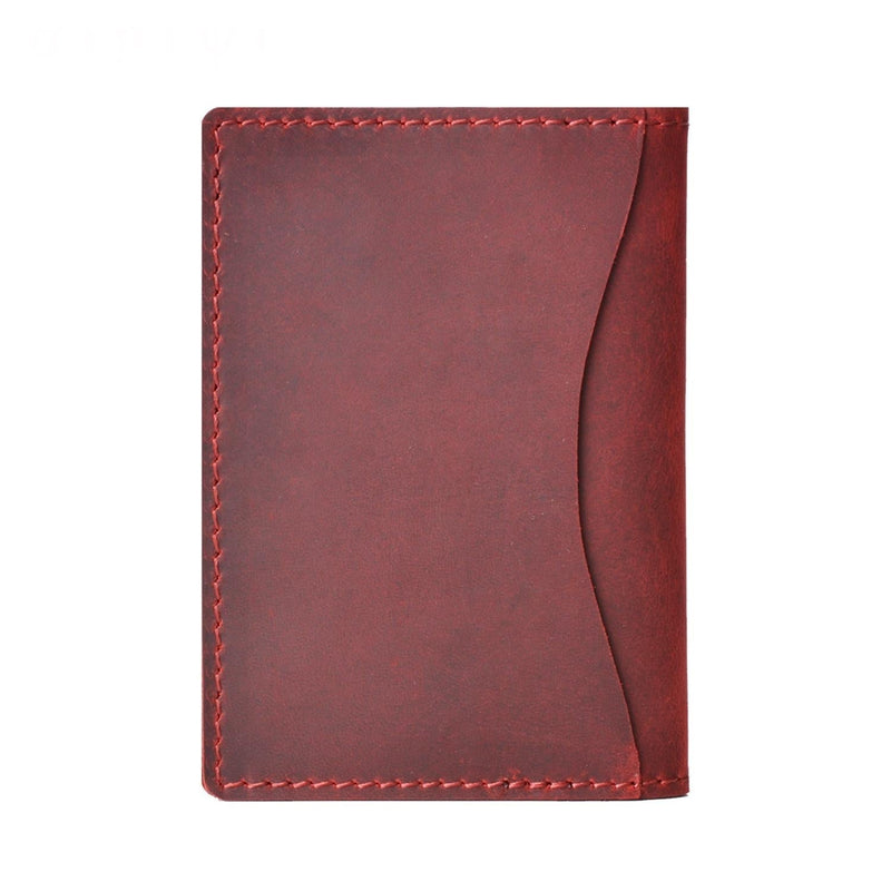 Minimalist Cowhide Card Holder Compact Wallet For Bank & Membership Cards - Coffee