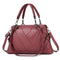 Soft Leather Geometric Handbag - Colourblock - Green