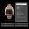 Vintage Gold Steel Square Watch - Waterproof & Luminous - Rose Gold