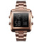 Vintage Gold Steel Square Watch - Waterproof & Luminous - Rose Gold