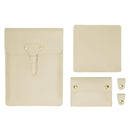 3-in-1 Waterproof Leather Laptop Liner Bag - 13 Inches - Light Yellow