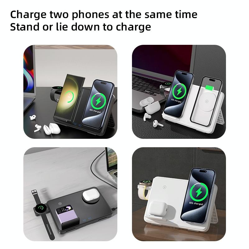 15W Magnetic Wireless Charger With Night Light - White