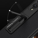 For Samsung Galaxy Z Fold4 5G Leather Case With Stand - Ultra Thin - Grey