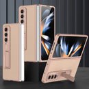 For Samsung Galaxy Z Fold4 5G Leather Case With Stand - Ultra Thin - Grey