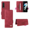 For Samsung Galaxy Z Fold4 5G Leather Flip Case With Magnetic Clasp - Red