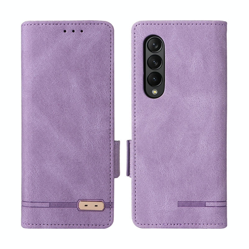 For Samsung Galaxy Z Fold4 5G Leather Flip Case With Magnetic Clasp - Red