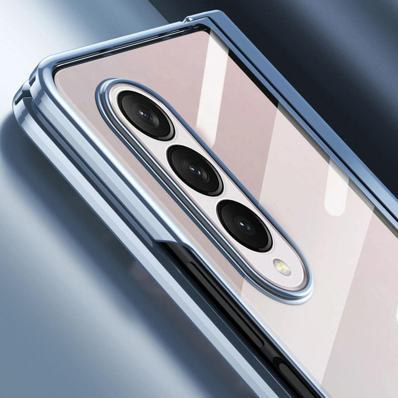 For Samsung Galaxy Z Fold4 5G Samsung Fold 4 Full Body Hinge Case - Electroplated - Black